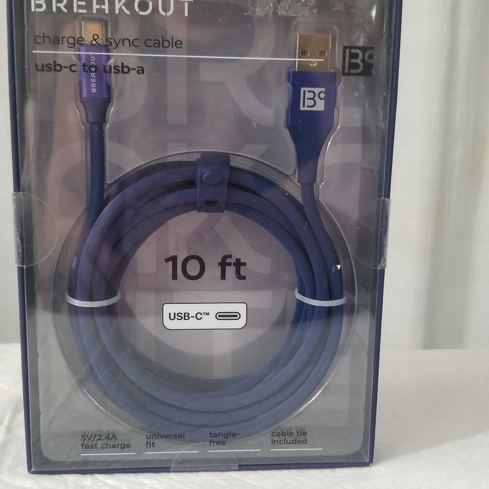 Breakout Charge & Sync Cable USB C to USB A 10 FT Brand New in Box Never use